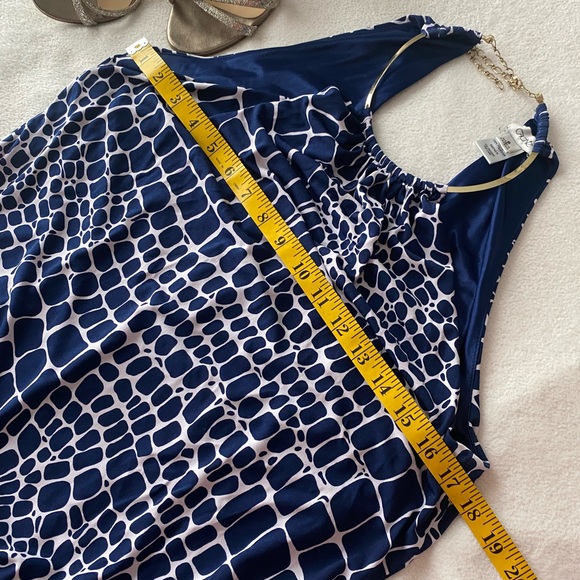 Cache navy white halter mini dress with metal choker - Picture 9 of 12